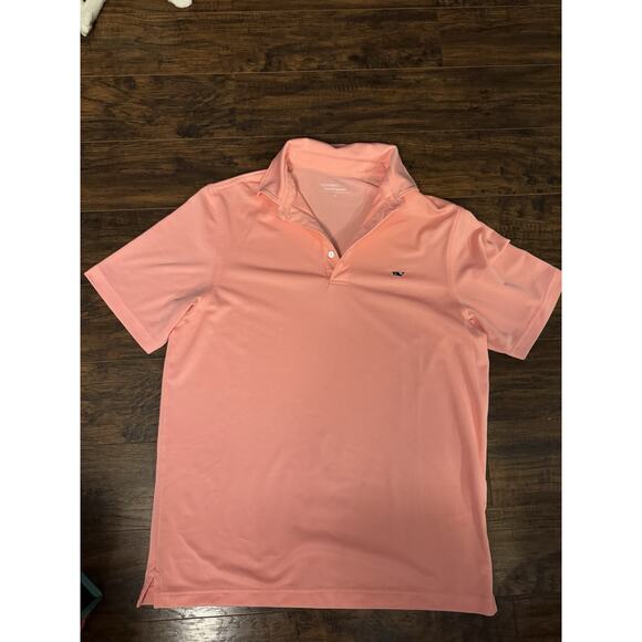 Vineyard Vines Edgartown Men's Size M Solid Pink Pique Polo Shirt - Picture 1 of 5